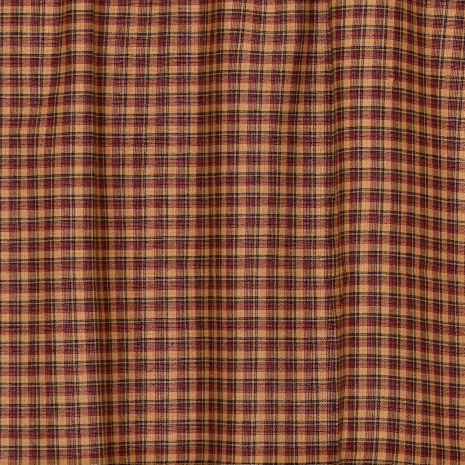 VHC Brands Patriotic Patch Plaid Valance 16x72 Country Curtain, Deep Red