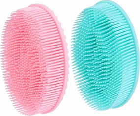 VICASKY 2pcs Silicone Body Scrubber Bath Massage Brush Ergonomic Design for Deep Cleansing Stimulates Circulation Gentle Scalp Massage Case