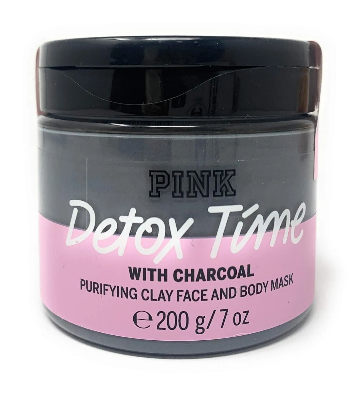 Victoria's Secret Pink Detox Time Purifying Clay Face & Body Mask with Charcoal, 7 oz / 200g