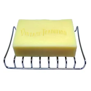 Vintage Tradition Unscented Tallow Balm Soap Bundle with Stainless Steel Soap Holder - Natural Soap Bar with Tallow Moisturizer for Calming and Deep Hydration - Organic Tallow Soap for All Skin Types