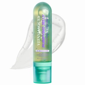 Vitamasques Purifying Jelly Foaming Face Wash Facial Cleanser Brightens and Hydrates Skin - 4.05 fl oz