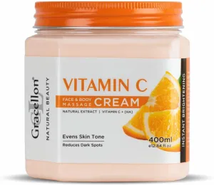 Vitamin C Face & Body Massage Cream | Paraben & Sles Free | Brightening, 400ml