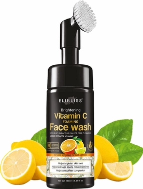Vitamin C & Niacinamide Foaming With Built in Brush for Deep Cleansing Face Wash 150ml (150ml(Pack of 1))