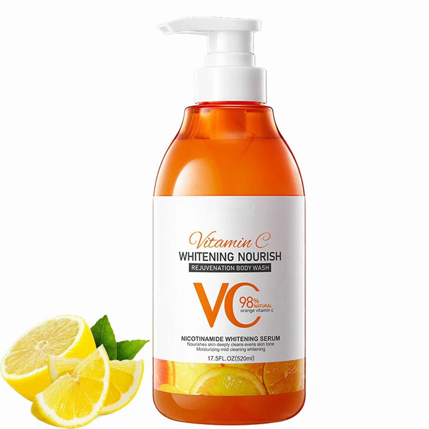 Vitamin C and Lemon Niacinamide Body Wash, Vitamin C Nourish Rejuvenation Body Wash, Evens Tone, All Skin Types, Gelimprove the Rough Skin (1, one size)