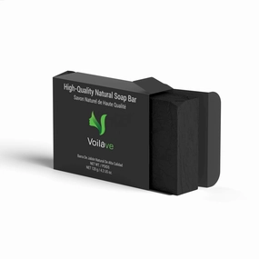 VoilaVe Organic Charcoal Soap - Moisturizing & Soothing Skincare for Sensitive Skin – Hydrating, Nourishing, and Gentle Cleanser - Ideal for All Skin Types – 140g