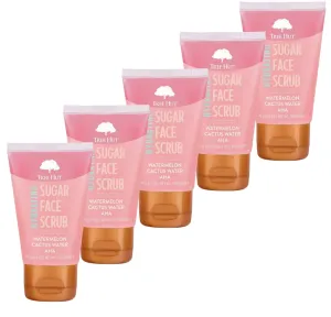 Watermelon & Cactus Hydrating Face Scrub – 1.5 fl oz, Deep Pore Cleanser with AHA, Exfoliates Skin & Impurities, Vegan & Free of Parabens & Sulfates, VitaBoost™ Loofah (Pack of 5, Watermelon & Cactus)
