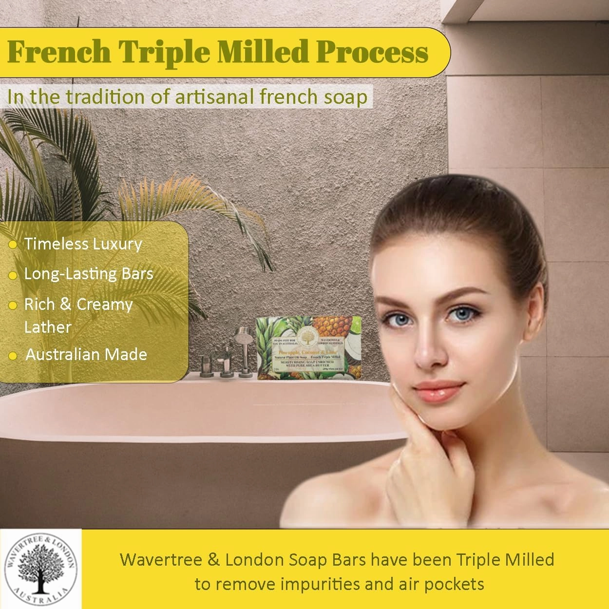 Wavertree & London Luxury Pineapple, Coconut & Lime Scented Spa Gift Set – Liquid Soap, 2 Soap Bars & Gift Bag – Natural Moisturizing Skin Care Pack, Perfect Birthday Gift for Women & Men