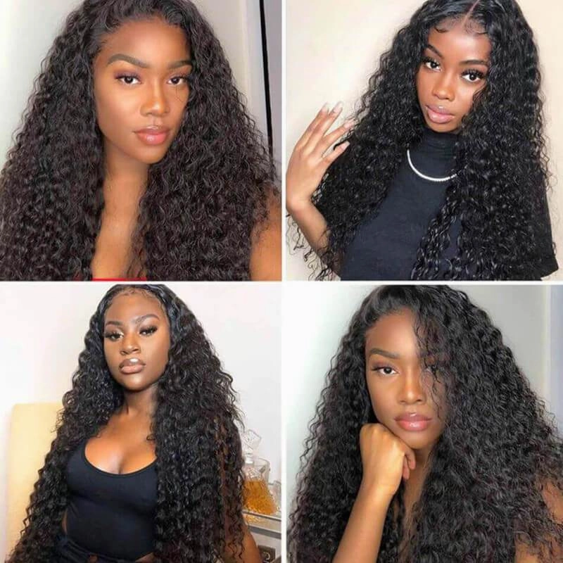 Wavymy Water Wave 360 Lace Front Wig Human Hair Wig Natural Black
