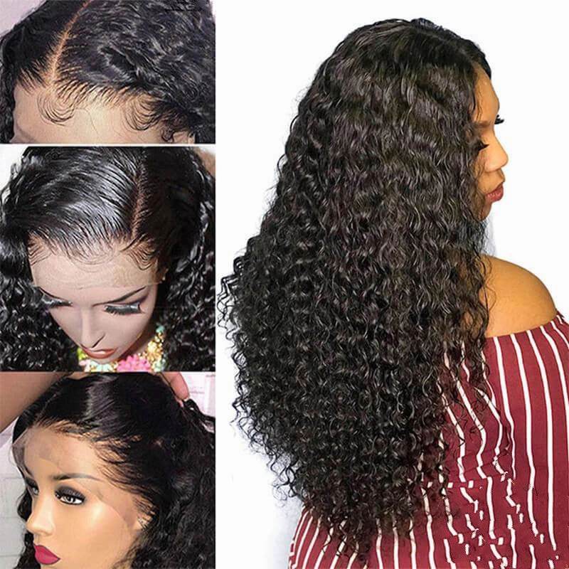 Wavymy Water Wave 360 Lace Front Wig Human Hair Wig Natural Black