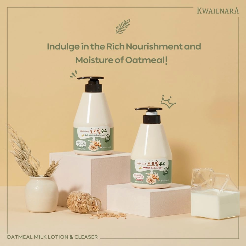 WELCOS KWAILNARA Oat Milk Body Lotion – Korean Body Lotion for Calming & Soothing Relief 560 g / 19.75 Fl. Oz