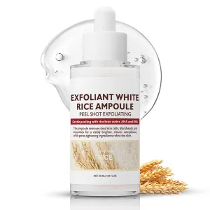 White Rice Peeling Ampoule, Soft Exfoliating Face&Body Scrub, Rice Ampoule Face Exfoliator Pore Minimizer for Face, Dead Skin Remover Moisturizing, Travel-Friendly for All Skin Types