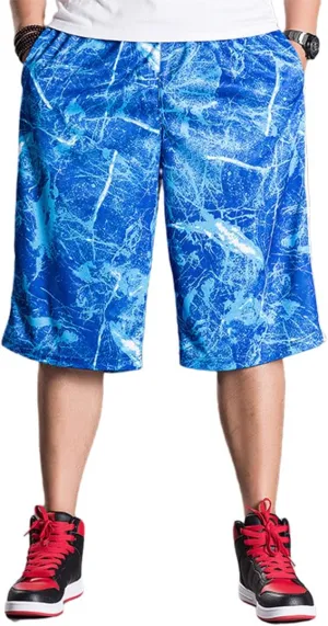 XYGJZ Basketball Shorts Men Fashion Loose Knee Length Casual Athletic Running Men's Shorts