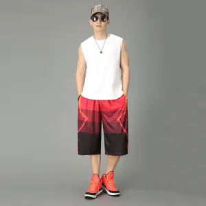 XYGJZ Basketball Shorts Men Fashion Loose Knee Length Casual Athletic Running Men's Shorts