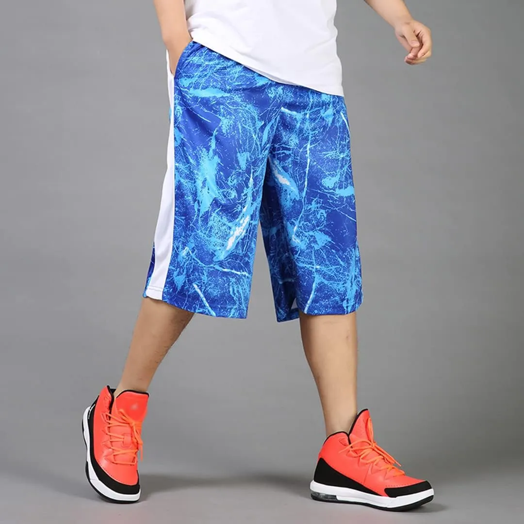 XYGJZ Basketball Shorts Men Fashion Loose Knee Length Casual Athletic Running Men's Shorts
