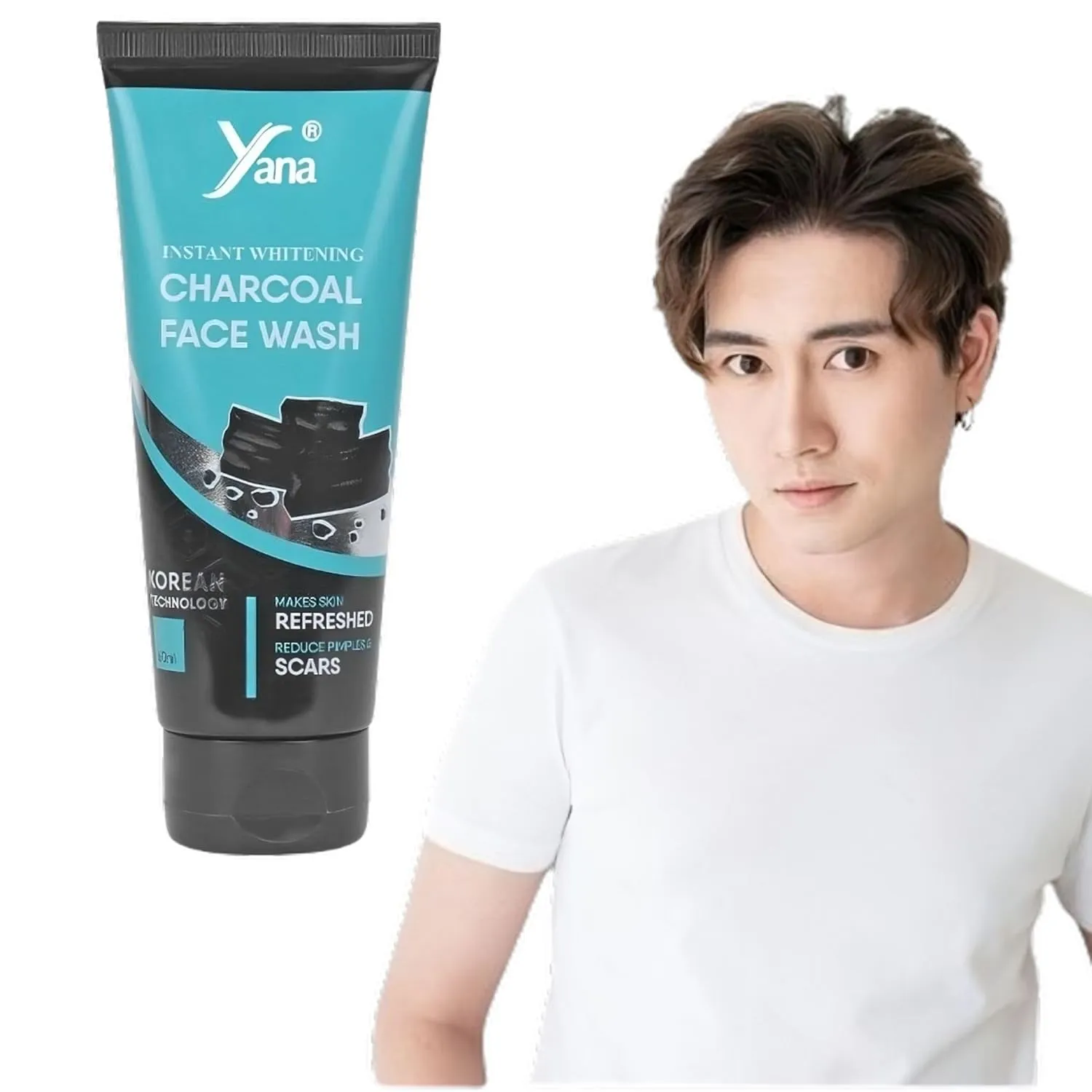 Yana women purifying charcoal face wash, cleanser for men, Natural and Organic Daily Facial cleanser