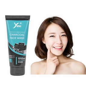 Yana Activated Charcoal Face wash exfoliating travel size & Cleanser Reduce Dark Spots For Women By Korean Technoloy | Charcoal Face Wash Scrub | Side-effect Free