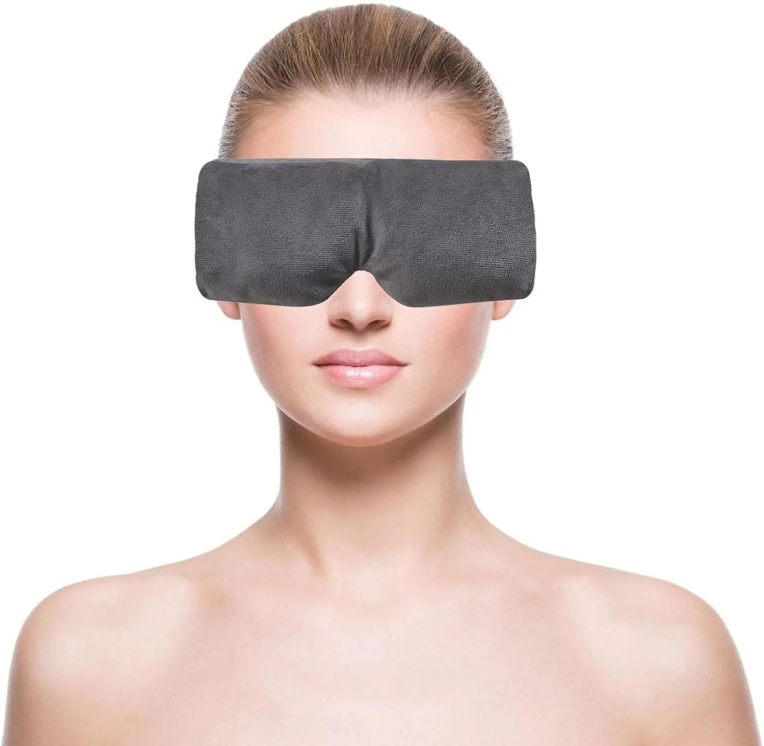 YnM Weighted Eye Mask for Sleep & Relaxation | Hot & Cold Therapy Eye Mask | Cooling Bamboo & Cozy Minky Dual-Sided Weighted Sleep Mask with a Romvable Insert Filled with Clay Beads, 0.5lb