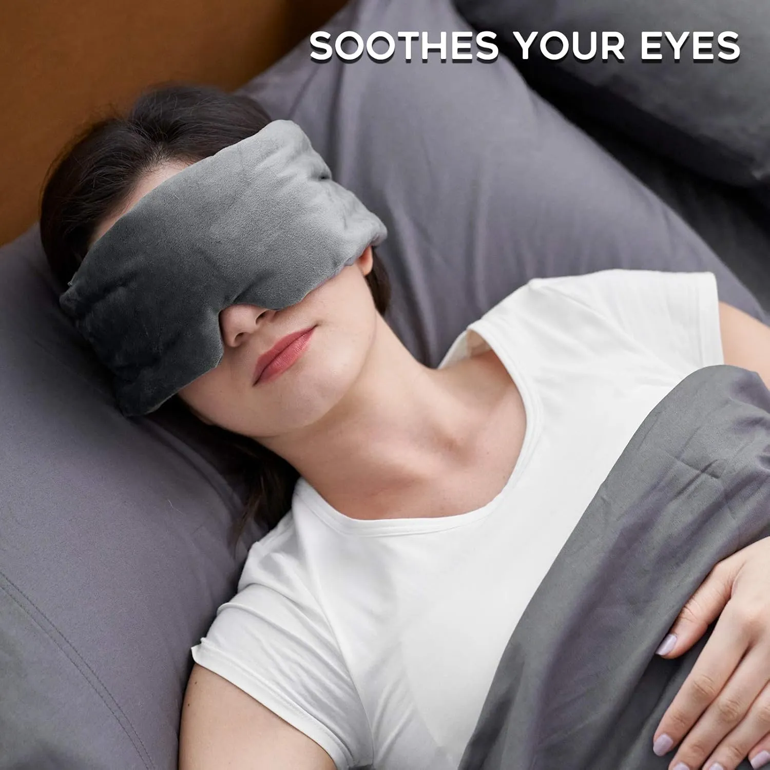 YnM Weighted Eye Mask for Sleep & Relaxation | Hot & Cold Therapy Eye Mask | Cooling Bamboo & Cozy Minky Dual-Sided Weighted Sleep Mask with a Romvable Insert Filled with Clay Beads, 0.5lb