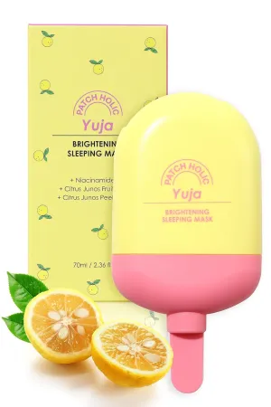 Yuja Brightening Sleeping Mask Vitamin C Face Mask Skincare Essential | Brightening Face Masks with Hyaluronic Acid | Wrinkle Reducer & Hydrating Face Masks | Beauty Face Mask 2.36 fl. oz.