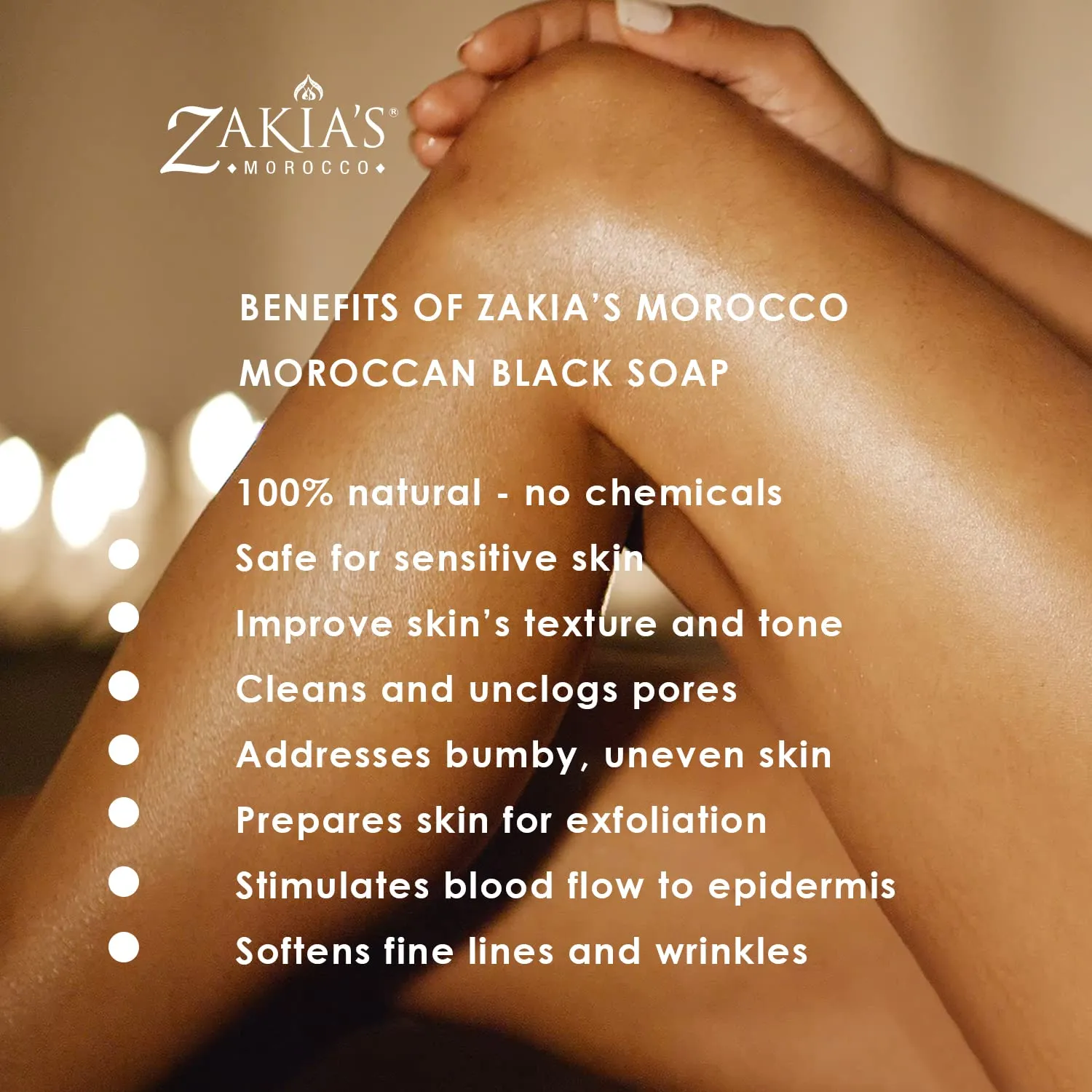 Zakia's Morocco Black Soap (Beldi Soap) with Amber Musk - 100% natural Moroccan Black Soap, Body Scrub, Pure & Natural, Purifying, Cleansing, exfoliating for Hammam Ritual- 8.0 Oz / 226gr