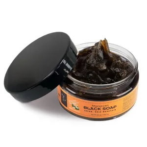 Zakia's Morocco Black Soap (Beldi Soap) with Orange Blossom - 100% natural Moroccan Black Soap, Body Scrub, Pure & Natural, Purifying, Cleansing, exfoliating for Hammam Ritual- 8.0 Oz / 226gr