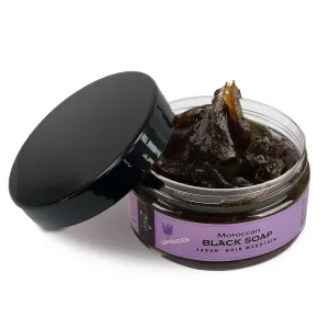 Zakia's Morocco Black Soap (Beldi) with Lavender Scent - 100% natural, Body Scrub, Pure & Natural, Purifying, Cleansing, exfoliating for Hammam Ritual- 8.0 Oz / 226gr